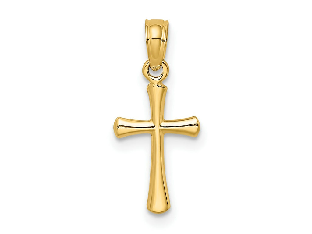 FJC Finejewelers 10 kt Yellow Gold Polished Beveled Cross with Round tips Charm 17 x 7 mm