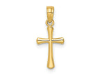 FJC Finejewelers 10 kt Yellow Gold Polished Beveled Cross with Round tips Charm 17 x 7 mm
