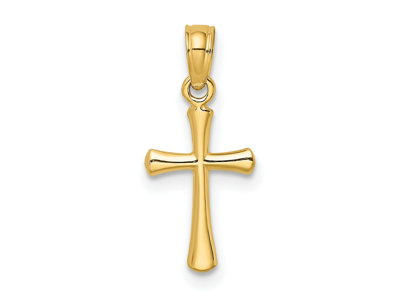 FJC Finejewelers 10 kt Yellow Gold Polished Beveled Cross with Round tips Charm 17 x 7 mm