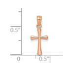 FJC Finejewelers 10 kt Rose Gold Themed Polished Beveled Cross Round tips Charm 17.8 mm x 7.61 mm