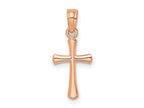 FJC Finejewelers 10 kt Rose Gold Themed Polished Beveled Cross Round tips Charm 17.8 mm x 7.61 mm
