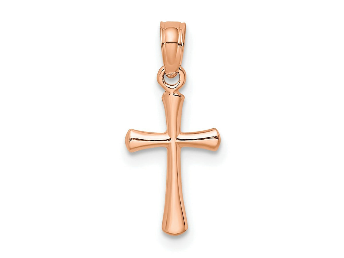 FJC Finejewelers 10 kt Rose Gold Themed Polished Beveled Cross Round tips Charm 17.8 mm x 7.61 mm