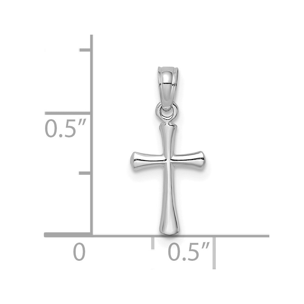 FJC Finejewelers 10 kt White Gold Themed Polished Beveled Cross Round tips Charm 17.8 mm x 7.61 mm