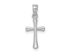 FJC Finejewelers 10 kt White Gold Themed Polished Beveled Cross Round tips Charm 17.8 mm x 7.61 mm