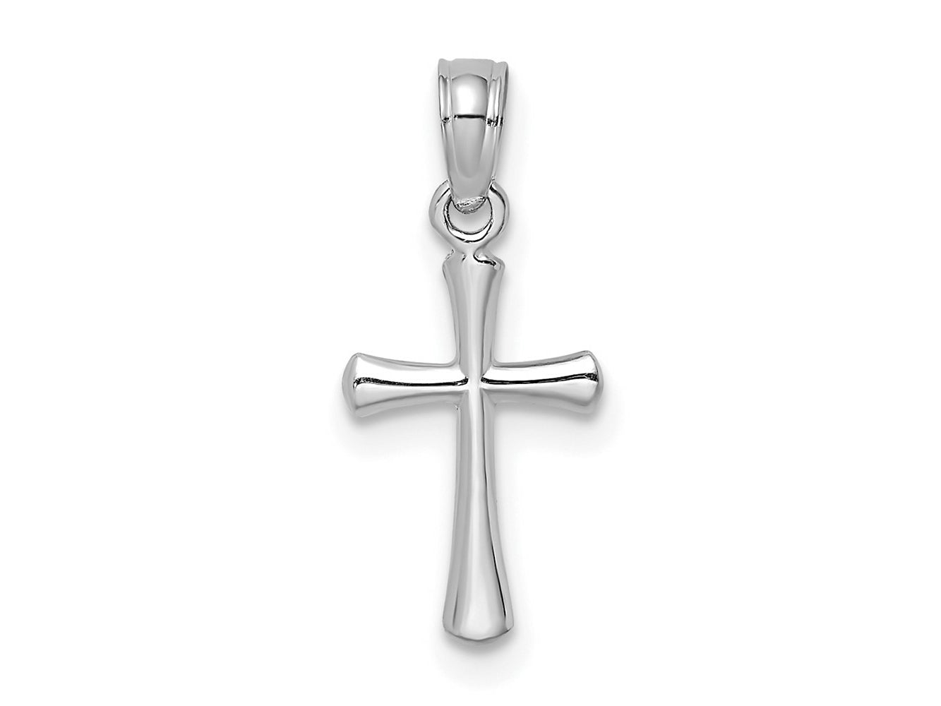 FJC Finejewelers 10 kt White Gold Themed Polished Beveled Cross Round tips Charm 17.8 mm x 7.61 mm