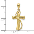 FJC Finejewelers 10 kt Yellow Gold Cross With Drape Charm 27 mm