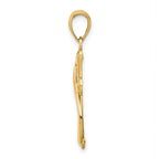 FJC Finejewelers 10 kt Yellow Gold Cross With Drape Charm 27 mm