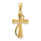 FJC Finejewelers 10 kt Yellow Gold Cross With Drape Charm 27 mm