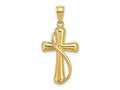 FJC Finejewelers 10 kt Yellow Gold Cross With Drape Charm 27 mm