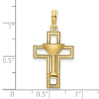 FJC Finejewelers 10 kt Yellow Gold Polished Cross W/ Communion Cup Charm 25 x 14 mm