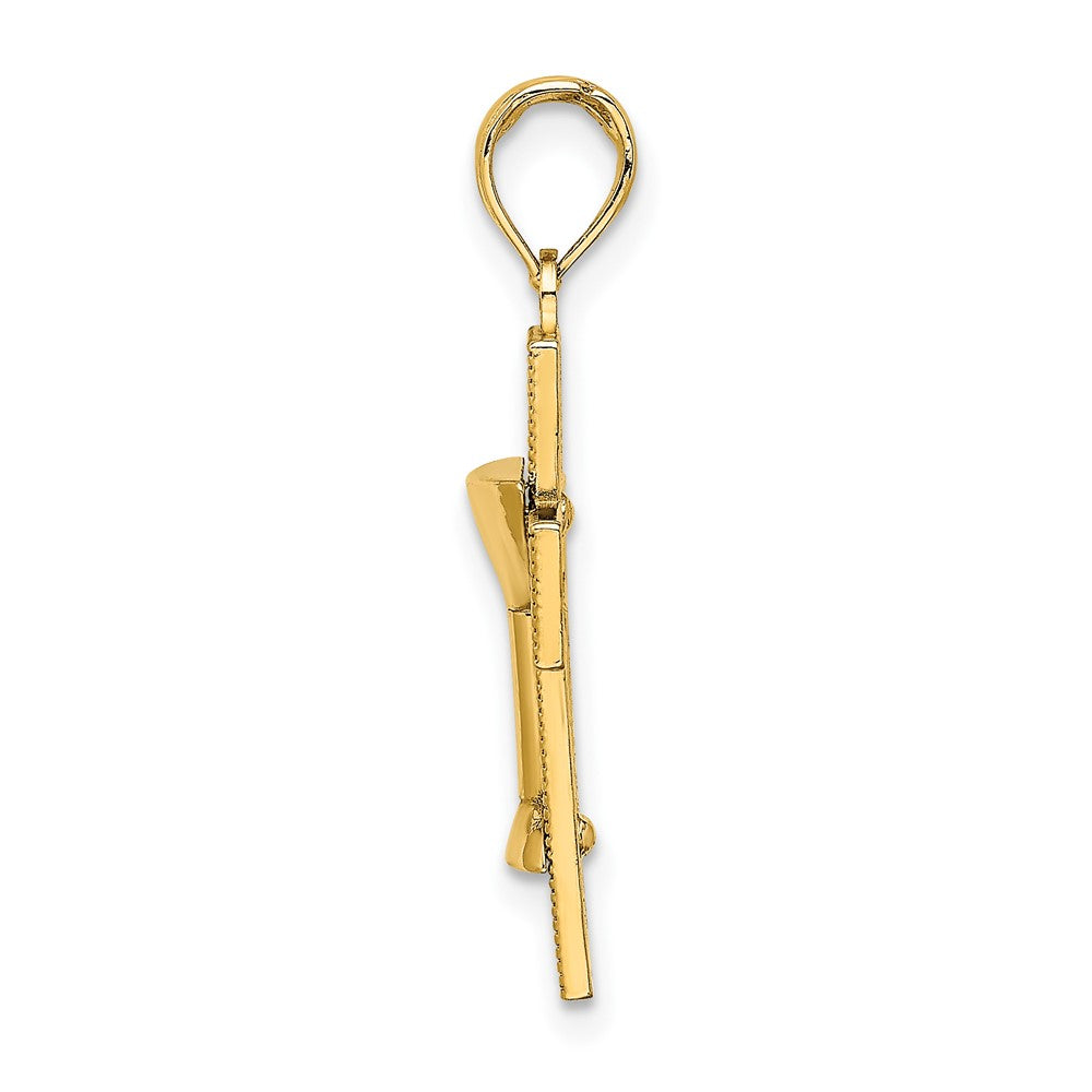 FJC Finejewelers 10 kt Yellow Gold Polished Cross W/ Communion Cup Charm 25 x 14 mm