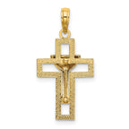 FJC Finejewelers 10 kt Yellow Gold Polished Cross W/ Communion Cup Charm 25 x 14 mm