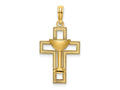 FJC Finejewelers 10 kt Yellow Gold Polished Cross W/ Communion Cup Charm 25 x 14 mm
