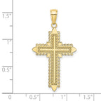 FJC Finejewelers 10 kt Yellow Gold with Lace Border Cross Charm 36 x 20 mm