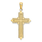 FJC Finejewelers 10 kt Yellow Gold with Lace Border Cross Charm 36 x 20 mm