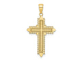 FJC Finejewelers 10 kt Yellow Gold with Lace Border Cross Charm 36 x 20 mm
