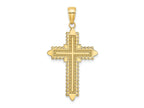 FJC Finejewelers 10 kt Yellow Gold with Lace Border Cross Charm 36 x 20 mm