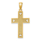 FJC Finejewelers 10 kt Yellow Gold I LOVE JESUS Cross with Hearts Charm 25 mm
