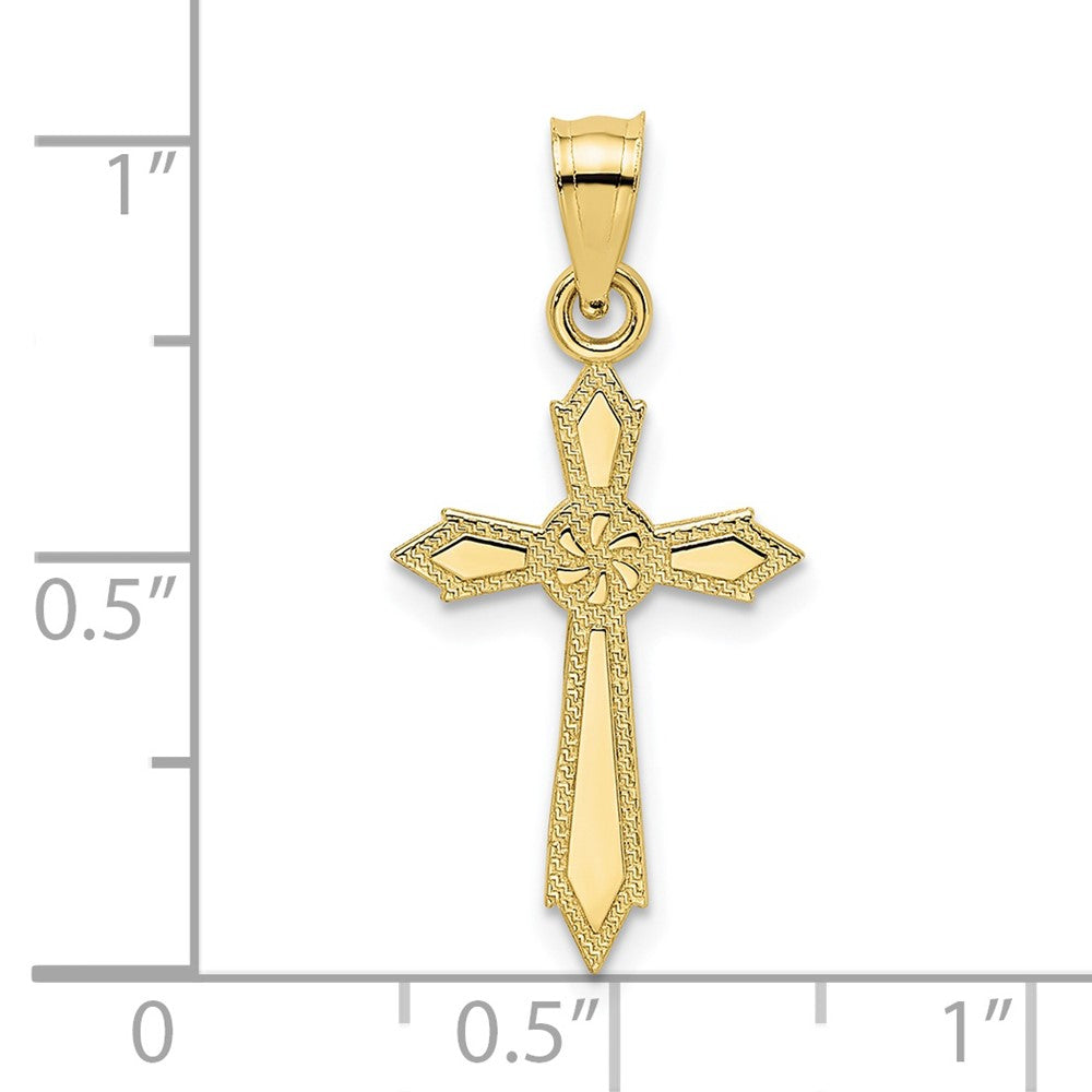 FJC Finejewelers 10 kt Yellow Gold with Engraved Edges Cross Charm 18 x 12 mm