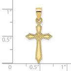 FJC Finejewelers 10 kt Yellow Gold with Engraved Edges Cross Charm 18 x 12 mm