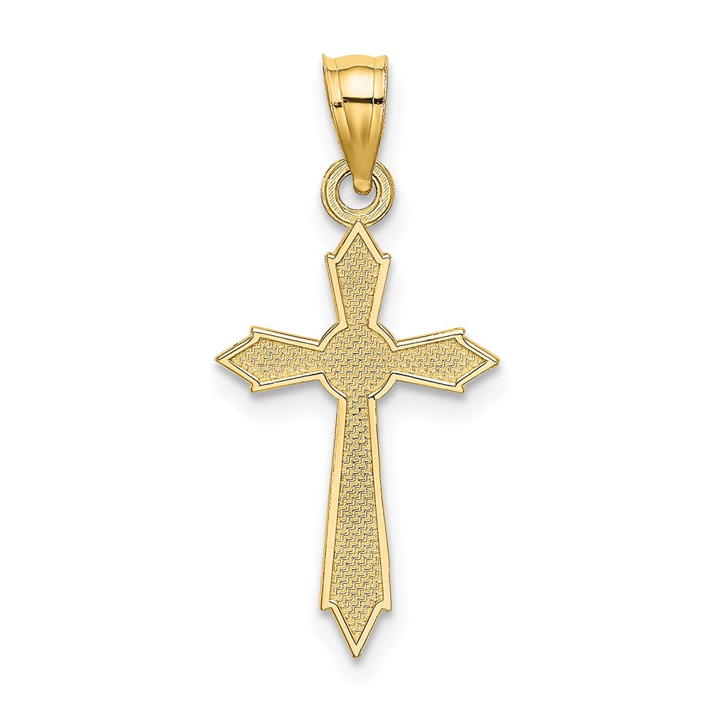 FJC Finejewelers 10 kt Yellow Gold with Engraved Edges Cross Charm 18 x 12 mm