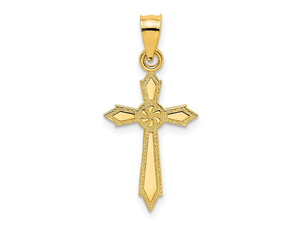 FJC Finejewelers 10 kt Yellow Gold with Engraved Edges Cross Charm 18 x 12 mm
