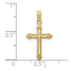 FJC Finejewelers 10 kt Yellow Gold Polished with Scroll Design Cross Charm 22 x 12 mm