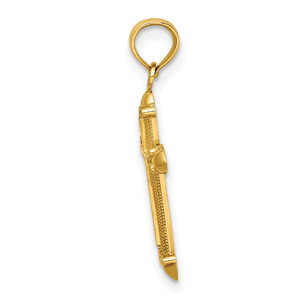 FJC Finejewelers 10 kt Yellow Gold Polished with Scroll Design Cross Charm 22 x 12 mm