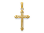 FJC Finejewelers 10 kt Yellow Gold Polished with Scroll Design Cross Charm 22 x 12 mm