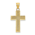 FJC Finejewelers 10 kt Yellow Gold Bright Cut Block Cross Charm 22 mm