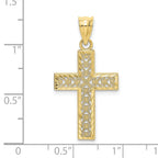 FJC Finejewelers 10 kt Yellow Gold Bright Cut Edge and Filigree Center Cross Charm 21 x 16 mm