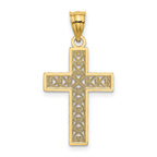 FJC Finejewelers 10 kt Yellow Gold Bright Cut Edge and Filigree Center Cross Charm 21 x 16 mm