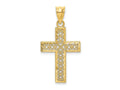 FJC Finejewelers 10 kt Yellow Gold Bright Cut Edge and Filigree Center Cross Charm 21 x 16 mm