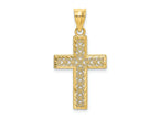 FJC Finejewelers 10 kt Yellow Gold Bright Cut Edge and Filigree Center Cross Charm 21 x 16 mm