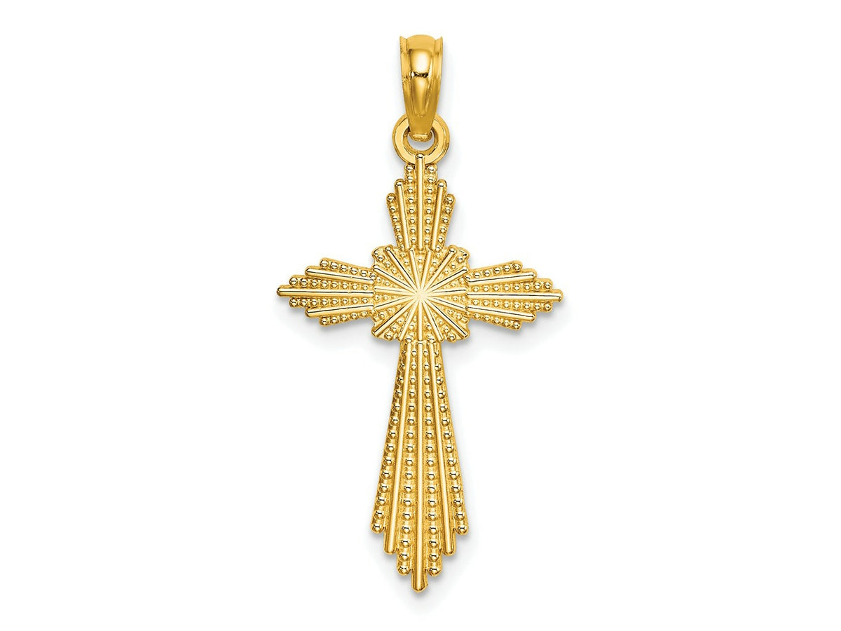 FJC Finejewelers 10 kt Yellow Gold with Pointed Ends Fancy Cross Charm 24 mm