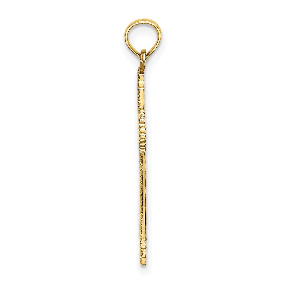 FJC Finejewelers 10 kt Yellow Gold Fancy Bright Cut Cross Charm 24 x 16 mm