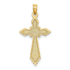 FJC Finejewelers 10 kt Yellow Gold Fancy Bright Cut Cross Charm 24 x 16 mm