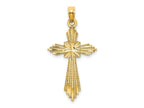 FJC Finejewelers 10 kt Yellow Gold Fancy Bright Cut Cross Charm 24 x 16 mm