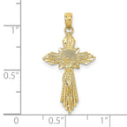 FJC Finejewelers 10 kt Yellow Gold Bright Cut Crucifix Charm 31 mm