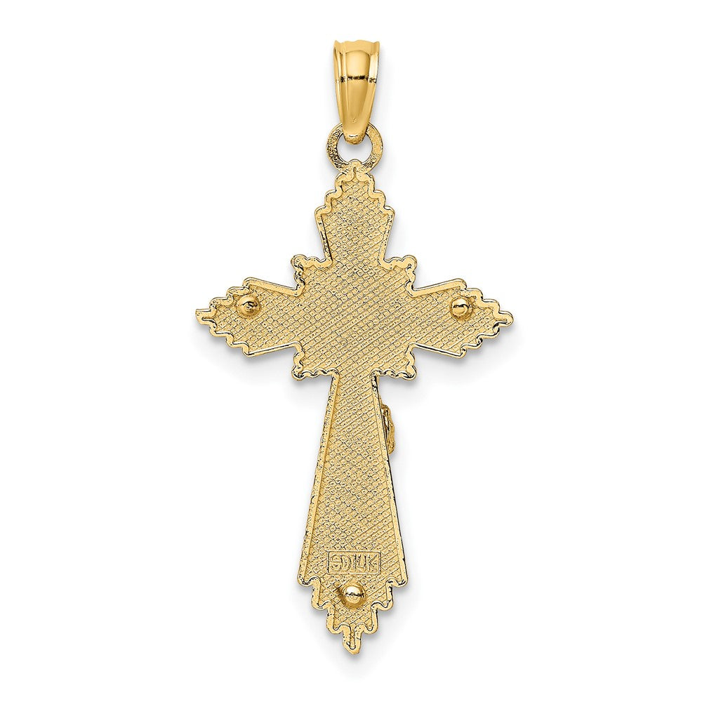 FJC Finejewelers 10 kt Yellow Gold Bright Cut Crucifix Charm 31 mm