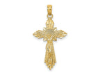 FJC Finejewelers 10 kt Yellow Gold Bright Cut Crucifix Charm 31 mm