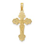 FJC Finejewelers 10 kt Yellow Gold Bright Cut Crucifix W /Fancy Tips Charm 29 x 16 mm