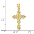 FJC Finejewelers 10 kt Yellow Gold Crucifix W/ Fancy Edges Charm 27 x 14 mm