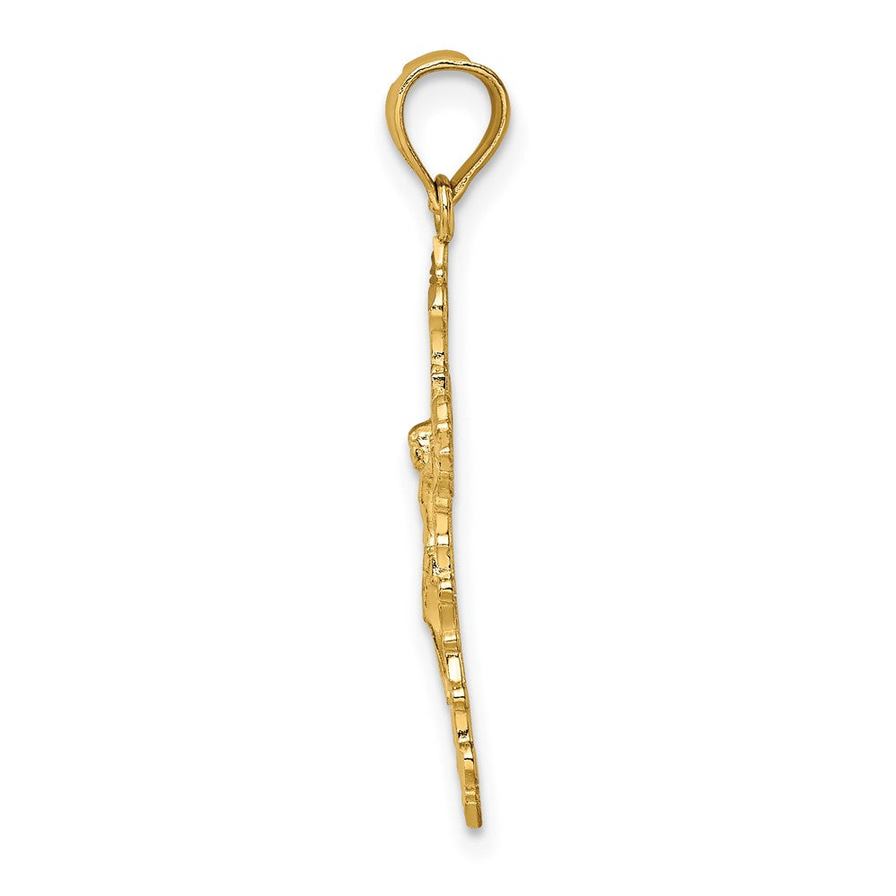 FJC Finejewelers 10 kt Yellow Gold Crucifix W/ Fancy Edges Charm 27 x 14 mm