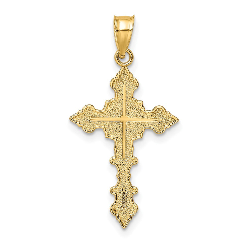 FJC Finejewelers 10 kt Yellow Gold Crucifix W/ Fancy Edges Charm 27 x 14 mm