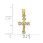 FJC Finejewelers 10 kt Yellow Gold Mini Crucifix W/ Fancy Tips Charm 17 x 8 mm