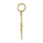 FJC Finejewelers 10 kt Yellow Gold Mini Crucifix W/ Fancy Tips Charm 17 x 8 mm