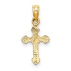 FJC Finejewelers 10 kt Yellow Gold Mini Crucifix W/ Fancy Tips Charm 17 x 8 mm