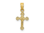 FJC Finejewelers 10 kt Yellow Gold Mini Crucifix W/ Fancy Tips Charm 17 x 8 mm