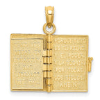 FJC Finejewelers 10 kt Yellow Gold 3-D Moveable Santa Biblia Book/Spanish Bible Charm 24 x 18 mm